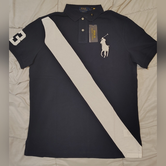 Polo by Ralph Lauren Men's Navy Blue Polo Shirt Size Medium Classic Fit NWT - Picture 1 of 5